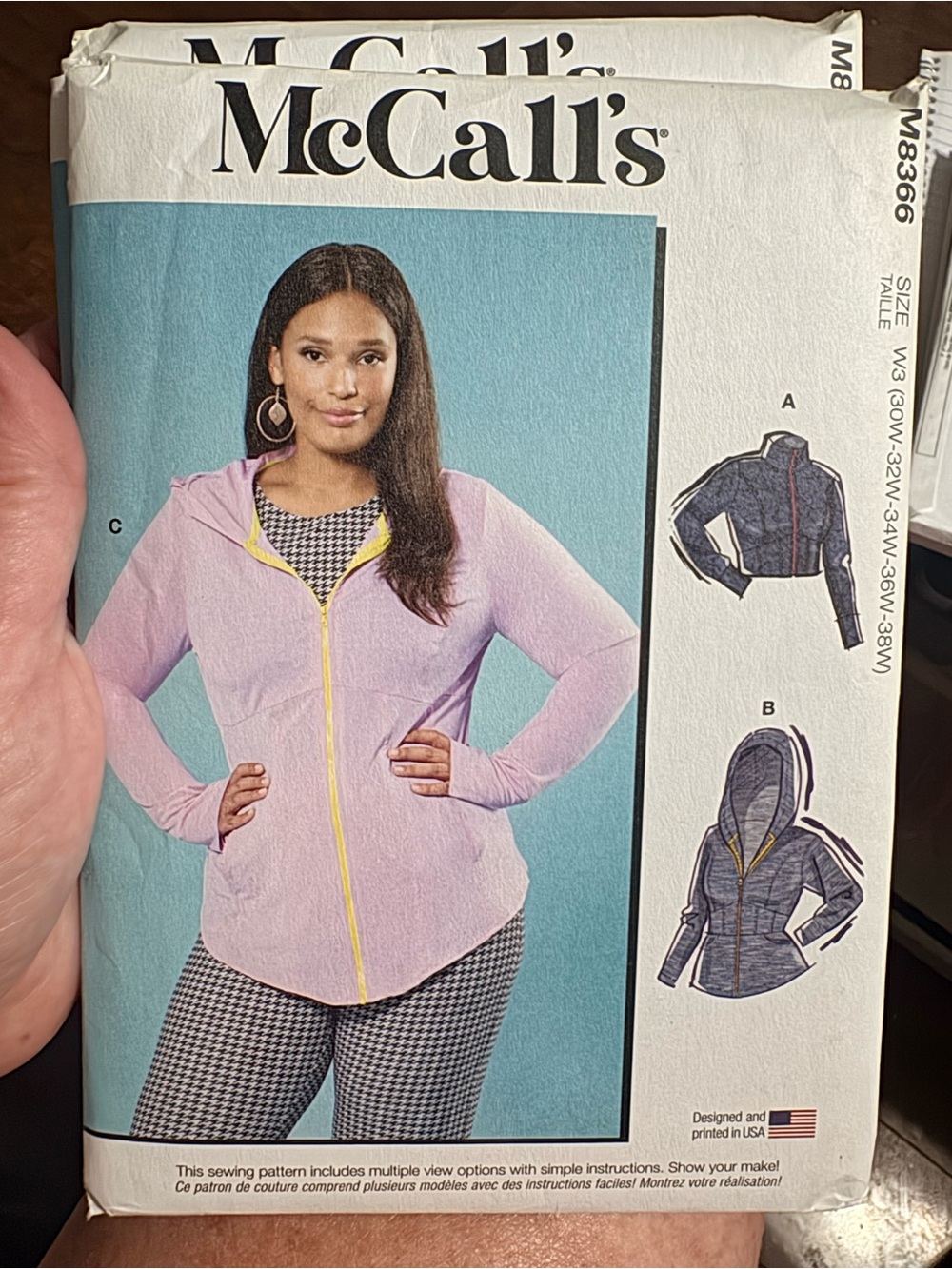 BN UNCUT McCall's 8366 W3 PLUS SIZE SEWING PATTERNS HOODED JACKET
